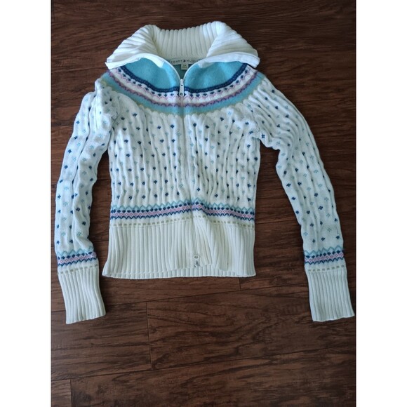 Girls Large Tommy Hilfiger Blue and White zippered Sweater - Picture 1 of 3